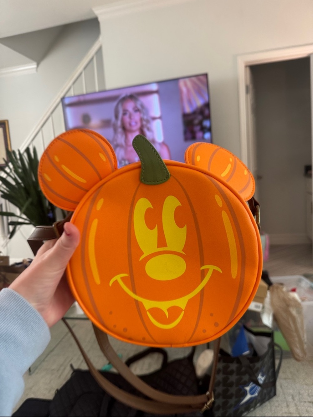 Loungefly Orange Pumpkin Mickey Crossbody Bag